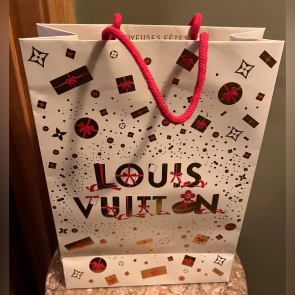 Authentic Louis Vuitton Holiday  14”x9.75”x4.25” Paper Shopping Christmas Bag - Picture 4 of 6